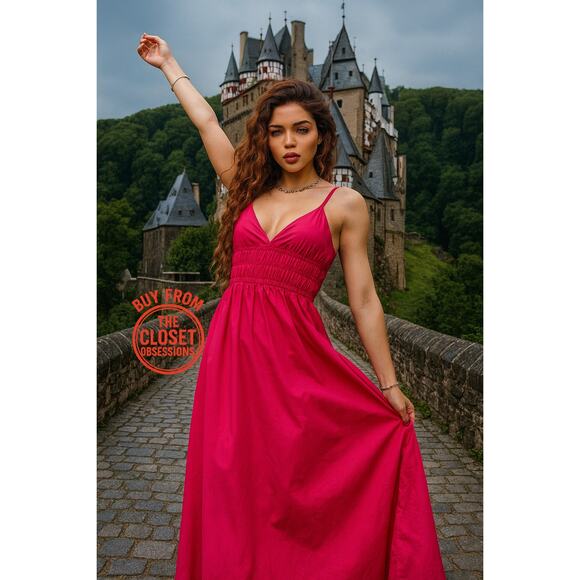 ZARA BLOGGER FAVE!!! V-Neck Dress with Smocked Detail LAST ONE!!! - Picture 2 of 16